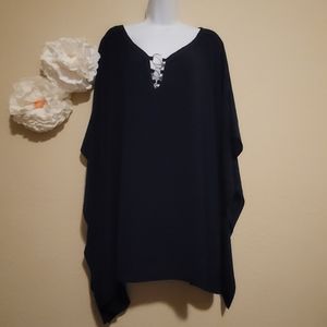 NWT 26/26 Navy Kimono Blouse